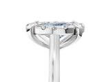 White gold Fancy Blue Oval  Diamond Cluster Halo Solitaire with Four-Prong Setting_111