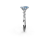 White gold Fancy Blue Oval  Diamond Cluster Prong-Set Solitaire Ring_60
