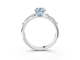 White gold Fancy Blue Oval  Diamond Cluster Prong-Set Solitaire Ring_61