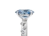 White gold Fancy Blue Oval  Diamond Cluster Prong-Set Solitaire Ring_62