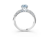 White gold Fancy Blue Oval  Diamond Pavé Band Solitaire Ring with Four-Prong Setting_52