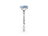 White gold Fancy Blue Oval  Diamond Pavé Band with Six-Prong Setting_29