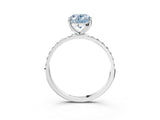 White gold Fancy Blue Oval  Diamond Pavé Band with Six-Prong Setting_30