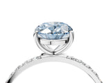 White gold Fancy Blue Oval  Diamond Pavé Band with Six-Prong Setting_31