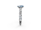 White gold Fancy Blue Oval  Diamond Prong Setting with Side Stones on a Pave Band_137