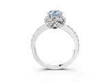 White gold Fancy Blue Oval  Diamond Solitaire Ring with Shared Prong Pavé Band_80