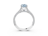 White gold Fancy Blue Oval  Diamond Solitaire with Pave Band and Six-Prong Setting_23