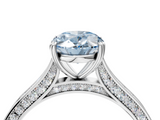 White gold Fancy Blue Oval  Diamond Solitaire with Pave Band and Six-Prong Setting_24