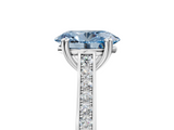 White gold Fancy Blue Oval  Diamond Solitaire with Pave Band and Six-Prong Setting_25
