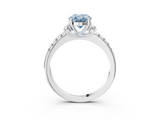 White gold Fancy Blue Oval  Diamond Three-Stone Pave Band with Four-Prong Setting_23