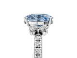 White gold Fancy Blue Oval  Diamond Three-Stone Pave Band with Four-Prong Setting_25