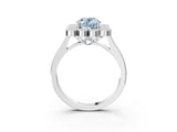 White gold Fancy Blue Oval  Halo Diamond Cluster Engagement Ring with Milgrain Bezel Setting and Solitaire Band_72