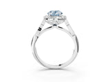 White gold Fancy Blue Oval  Halo Diamond Engagement Ring with Filigree Band and Four-Prong Setting_120