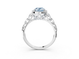 White gold Fancy Blue Oval  Halo Diamond Engagement Ring with Intricate Filigree Band and Four-Prong Setting_39