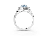 White gold Fancy Blue Oval  Halo Diamond Engagement Ring with Milgrain Band and Four-Prong Setting_52