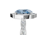 White gold Fancy Blue Oval  Halo Diamond Engagement Ring with Milgrain Band and Four-Prong Setting_54