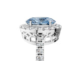 White gold Fancy Blue Oval  Halo Diamond Engagement Ring with Pavé Band and Four-Prong Setting_110