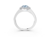 White gold Fancy Blue Oval  Halo Diamond Engagement Ring with Solitaire Band and Four-Prong Setting_20