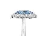 White gold Fancy Blue Oval  Halo Diamond Engagement Ring with Solitaire Band and Four-Prong Setting_22