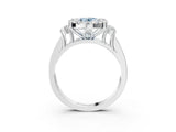 White gold Fancy Blue Oval  Halo Diamond Engagement Ring with Split Shank and Four-Prong Setting_58