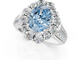 White gold Fancy Blue Oval  Halo Diamond Engagement Ring with Split Shank and Prong Setting_75