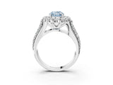 White gold Fancy Blue Oval  Halo Diamond Engagement Ring with Split Shank and Prong Setting_80