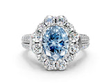 White gold Fancy Blue Oval  Halo Diamond Engagement Ring with Split Shank and Prong Setting_90