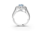 White gold Fancy Blue Oval  Halo Diamond Engagement Ring with Split Shank and Prong Setting_93