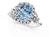 White gold Fancy Blue Oval  Halo Diamond Engagement Ring with Vintage-Inspired Band and Four-Prong Setting_4