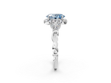 White gold Fancy Blue Oval  Halo Diamond Engagement Ring with Vintage-Inspired Band and Four-Prong Setting_5