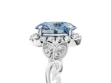 White gold Fancy Blue Oval  Halo Diamond Engagement Ring with Vintage-Inspired Band and Four-Prong Setting_8