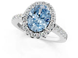 White gold Fancy Blue Oval  Halo Diamond Pavé Solitaire Ring_82