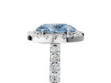 White gold Fancy Blue Oval  Halo Diamond Pavé Solitaire Ring_92