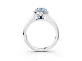 White gold Fancy Blue Oval  Halo Diamond Ring with Cathedral Band and Four-Prong Setting_53