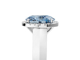 White gold Fancy Blue Oval  Halo Diamond Ring with Cathedral Band and Four-Prong Setting_55
