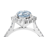 White gold Fancy Blue Oval  Halo Diamond Ring with Pavé Band and Prong Setting_41