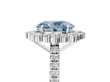 White gold Fancy Blue Oval  Halo Diamond Ring with Pavé Band and Prong Setting_42