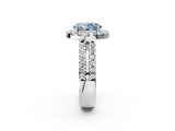 White gold Fancy Blue Oval  Halo Diamond Split Shank Engagement Ring with Prong Setting_41