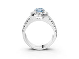 White gold Fancy Blue Oval  Halo Diamond Split Shank Engagement Ring with Prong Setting_42
