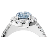 White gold Fancy Blue Oval  Halo Diamond Split Shank Engagement Ring with Prong Setting_43