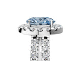 White gold Fancy Blue Oval  Halo Diamond Split Shank Engagement Ring with Prong Setting_44