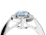 White gold Fancy Blue Oval  Halo Pavé Diamond Engagement Ring with Bezel Setting_54