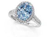 White gold Fancy Blue Oval  Halo Pavé Diamond Engagement Ring with Four-Prong Setting_27