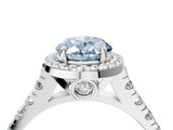 White gold Fancy Blue Oval  Halo Pavé Diamond Engagement Ring with Four-Prong Setting_30