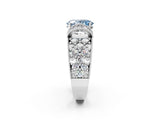 White gold Fancy Blue Oval  Halo Pave Diamond Engagement Ring with Milgrain Detailing_51