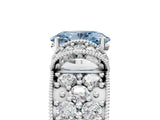 White gold Fancy Blue Oval  Halo Pave Diamond Engagement Ring with Milgrain Detailing_54