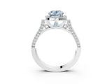 White gold Fancy Blue Oval  Halo Pave Split Shank Prong Setting Ring_42