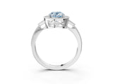 White gold Fancy Blue Oval  Halo Round Diamond Milgrain Pave Engagement Ring_14