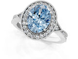 White gold Fancy Blue Oval  Halo Round Diamond Milgrain Pave Engagement Ring_28