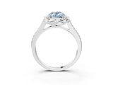 White gold Fancy Blue Oval  Halo Round Diamond Pave Band with Four-Prong Setting_53